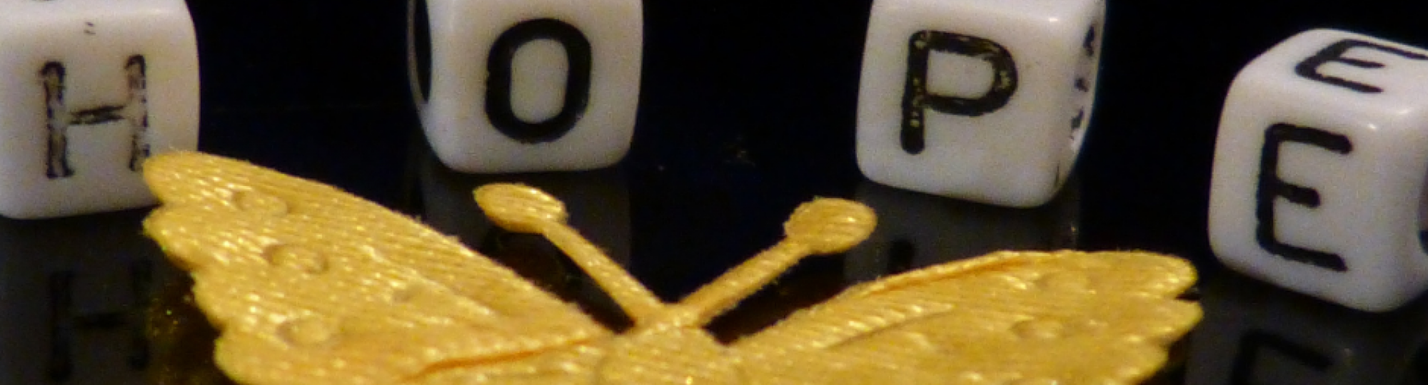 HOPE beads and gold butterfly