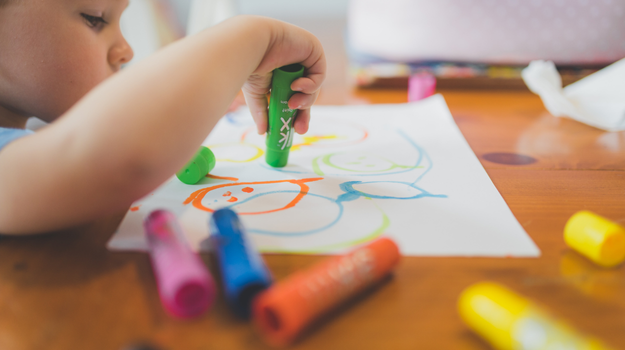young child drawing